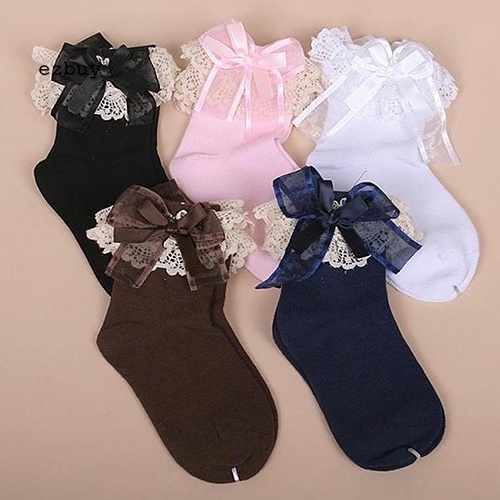 Vớ Công Chúa Phối Ren Đính Nơ Thời Trang Mùa Xuân Xinh Xắn Cho Bé Gái