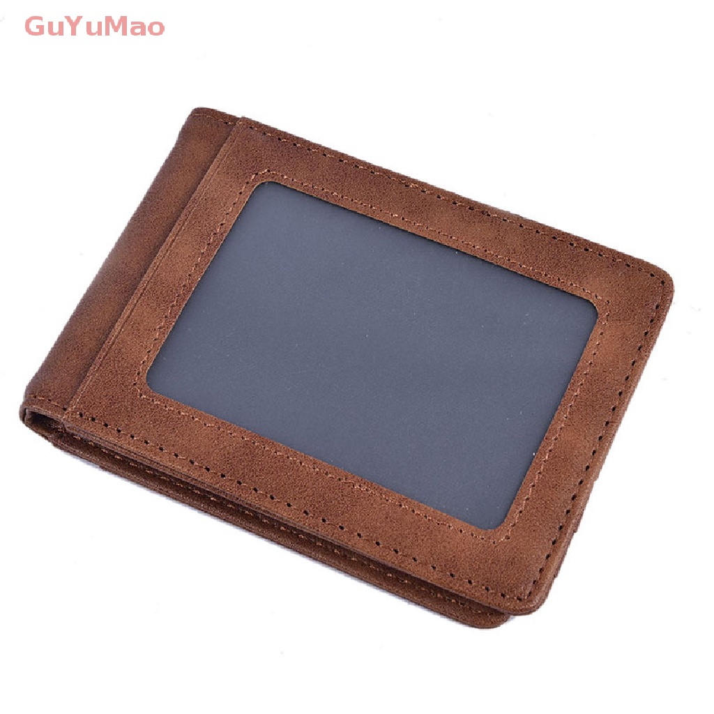 [cxGUYU] Ví Da Đựng Thẻ Dạng Gập Đôi Mỏng Nhẹ Có Khóa Trước RFID Cho Nam PRTA