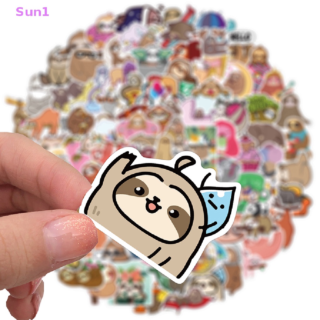 Bộ 100 Miếng Dán Chống Nắng Sun1 > 100 Hình Động Vật Dễ Thương Trang Trí Bình Nước / Ván Trượt / Xe Đạp DIY