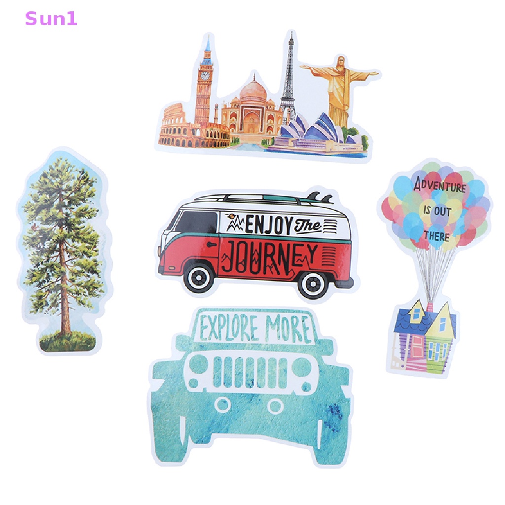 Set 65 Miếng Dán PVC Chống Thấm Nước Hình Phong Cảnh Trang Trí Đa Ứng Dụng