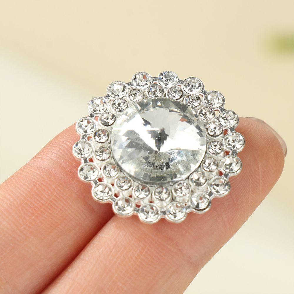 TEALY Bộ 10 Nút Áo Kim Loại Đính Đá Lấp Lánh Dùng Cho Trang Trí Quần Áo/Sổ Tay DIY