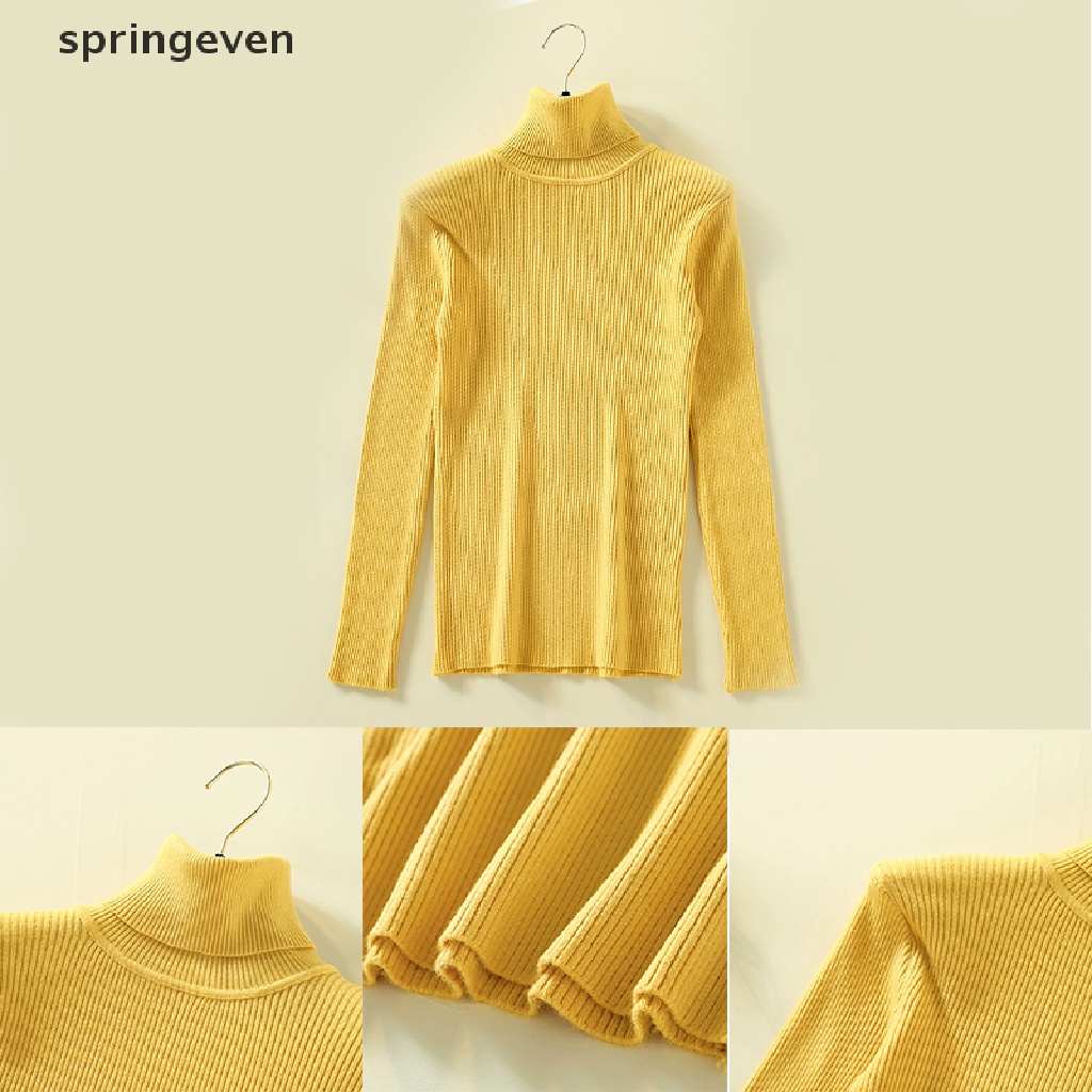 Áo Sweater Dệt Kim Tay Dài Cổ Lọ Ôm Dáng Thời Trang Cho Nữ