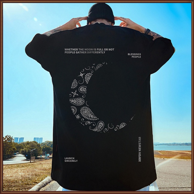 Áo Thun Tay Ngắn Cổ Tròn Dáng Rộng In Họa Tiết Đơn Giản Kiểu Retro Thời Trang Mùa Hè Cho Nam