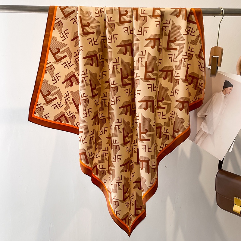 Khăn Choàng Cổ Hình Vuông Cỡ Lớn 90cm Chống Nắng Trang Trí Hàng Trăm Trăm Khăn Quàng Cổ Bằng Lụa Mới Cho Bạn Nữ