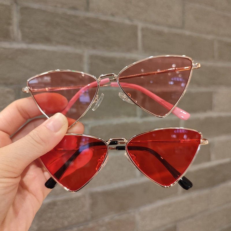 (AIMURUSI) COD Kính Mát Gọng Kim Loại Hình Tam Giác Thời Trang Đường Phố Cá Tính Cho Bé Trai Và Bé Gái Boom