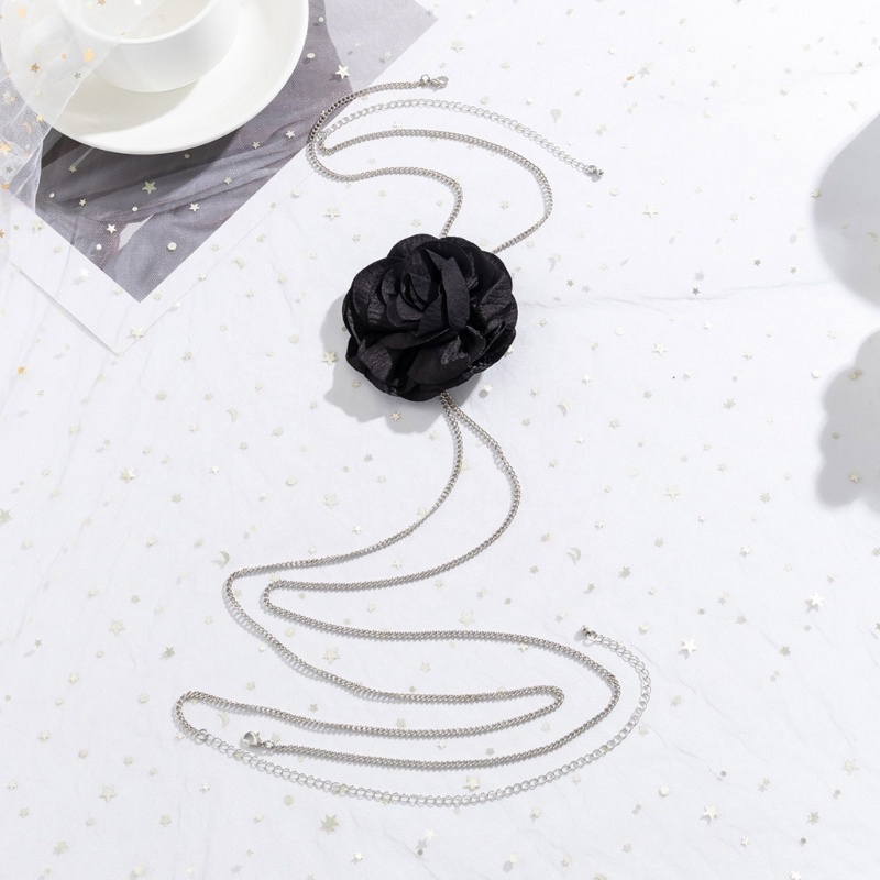 Dây Xích Đeo Hông / Eo Bằng Sắt Phối Hoa Vải Thời Trang Quyến Rũ Cho Nữ