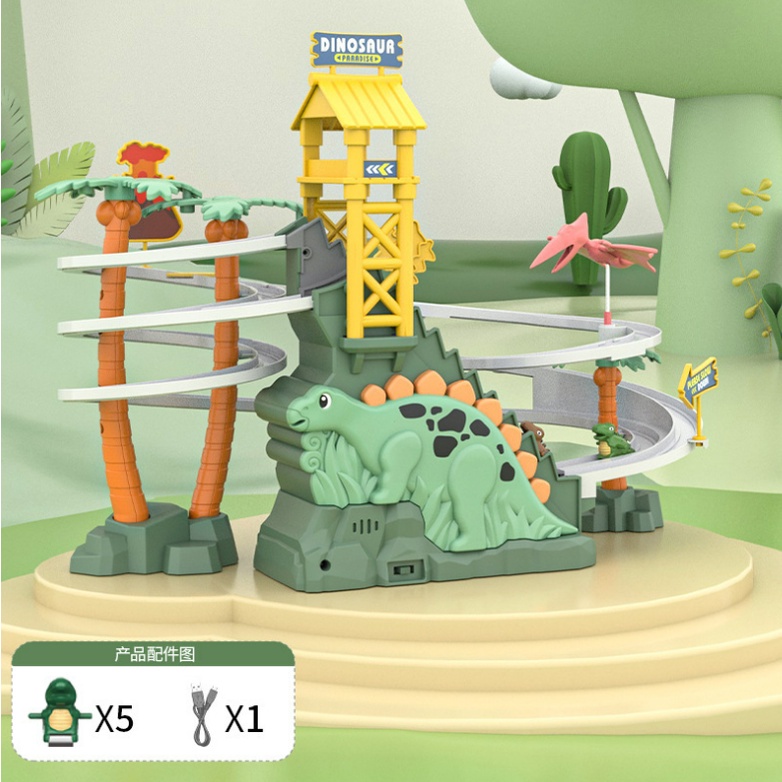 [Quà tặng sinh nhật] đồ chơi Cầu Trượt công viên khủng long Điện Tử, Jurassic Park, Có Nhạc Và Đèn.