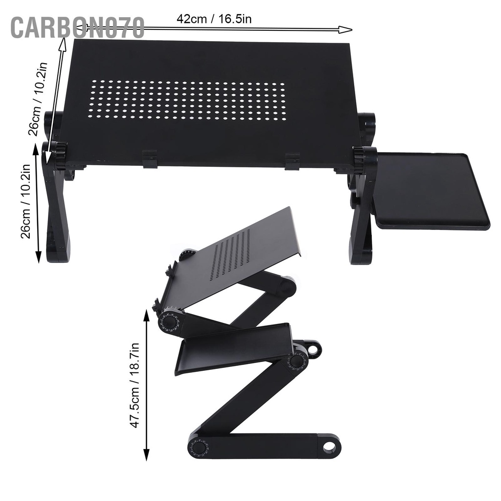 Carbon070 Bàn máy tính xách tay có bảng chuột Di động hợp kim nhôm Giá đỡ gấp thể điều chỉnh