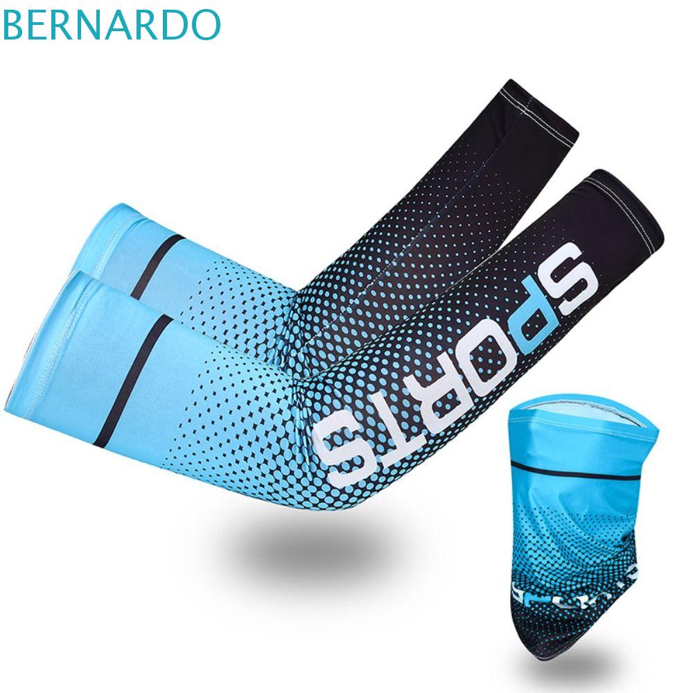 Bernardo Set 1 Cặp Mặt Nạ Thể Thao Cánh Tay Giữ Ấm Chống Nắng In Chữ Màu Gradient