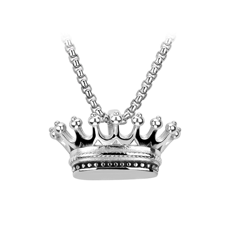 Vòng cổ Bằng Thép Không Gỉ Mặt Vương Miện Phong Cách Hip Hop Thời Trang Cho Nam Và Nữ