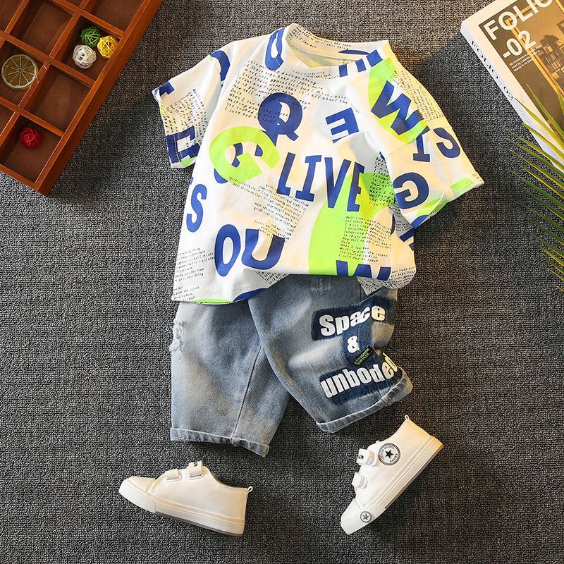Hàng Mới Về Set Áo Thun Tay Ngắn + Quần Short Thời Trang 2023 Cho Bé Trai