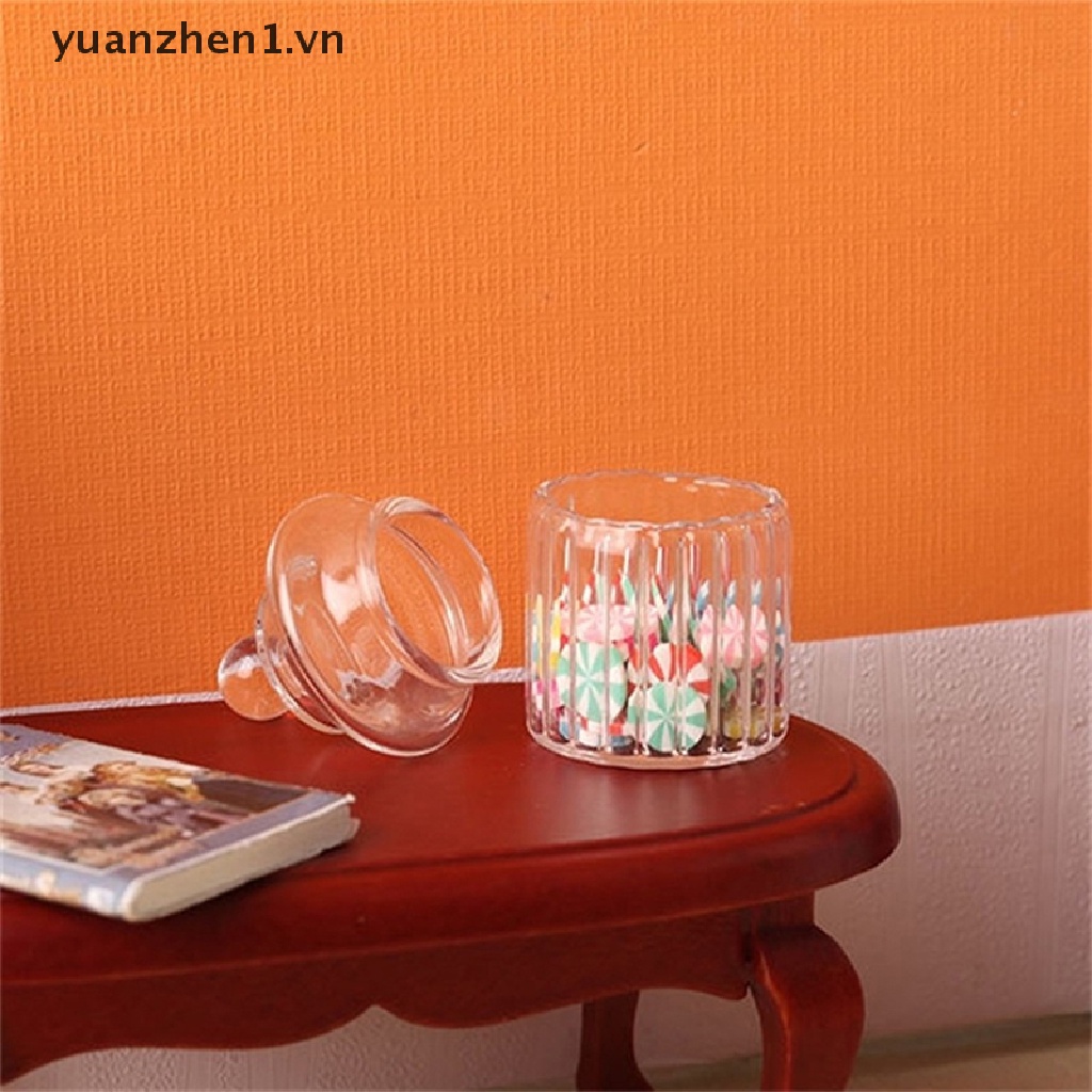 Lọ Thủy Tinh Đựng Kẹo Có Nắp Nhỏ Xinh Trang Trí Nhà Búp Bê Tỉ Lệ 1: 12