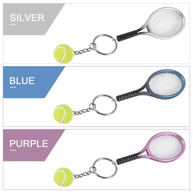 Set 6 Móc Khóa Hình Vợt Tennis Mini Dễ Thương