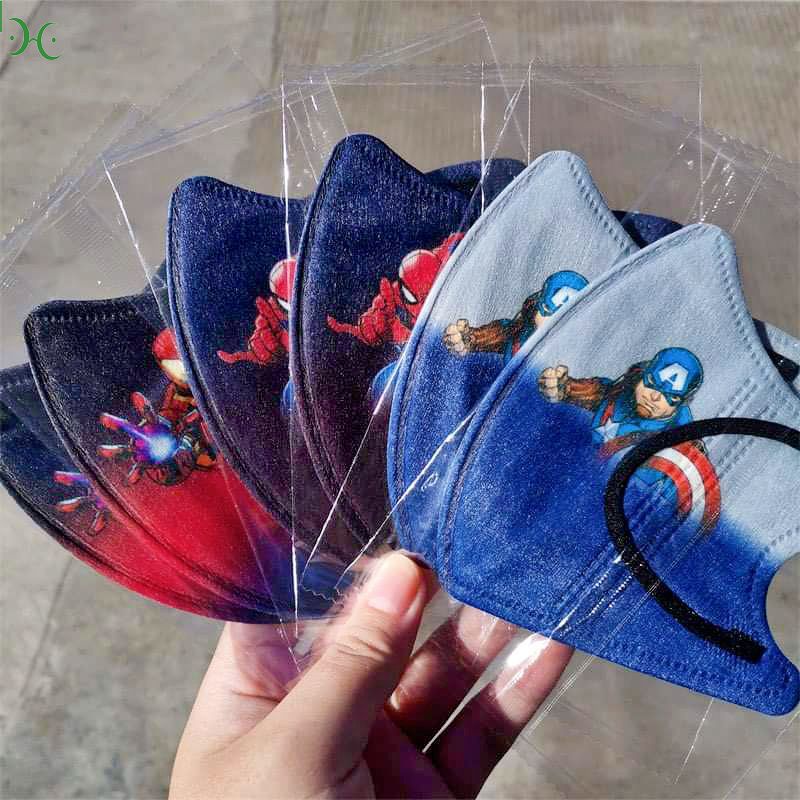 【Hàng Giao Ngay】 10 Chiếc Mặt Nạ Đội Trưởng Mỹ Hoạt Hình 3d Cho Trẻ Em 3-12 Tuổi Mặt Nạ Dùng Một Lần Thoáng Khí Bảo Vệ Người Nhện Cho Học Sinh