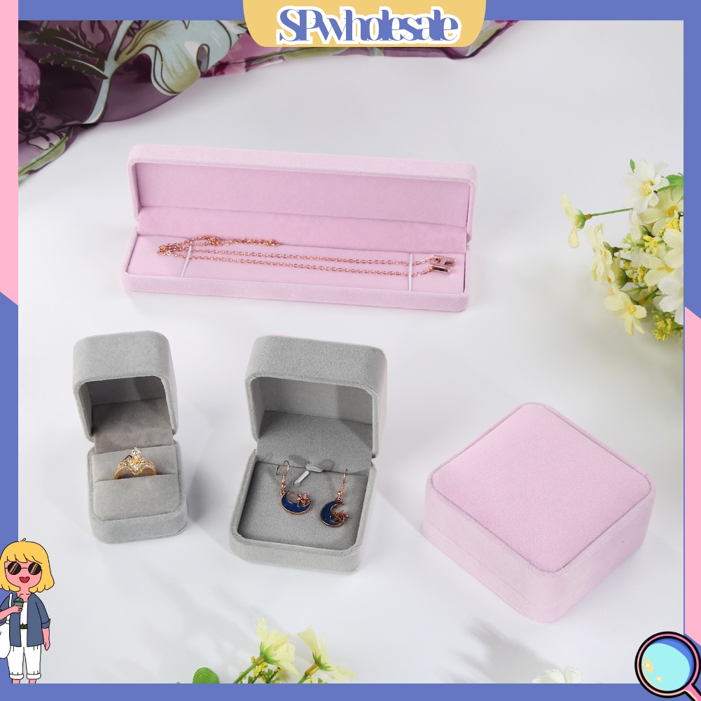 <SPwholesale> Hộp Trưng Bày Trang Sức Nhẫn / Vòng Cổ Bằng Nhung Giả Ốp