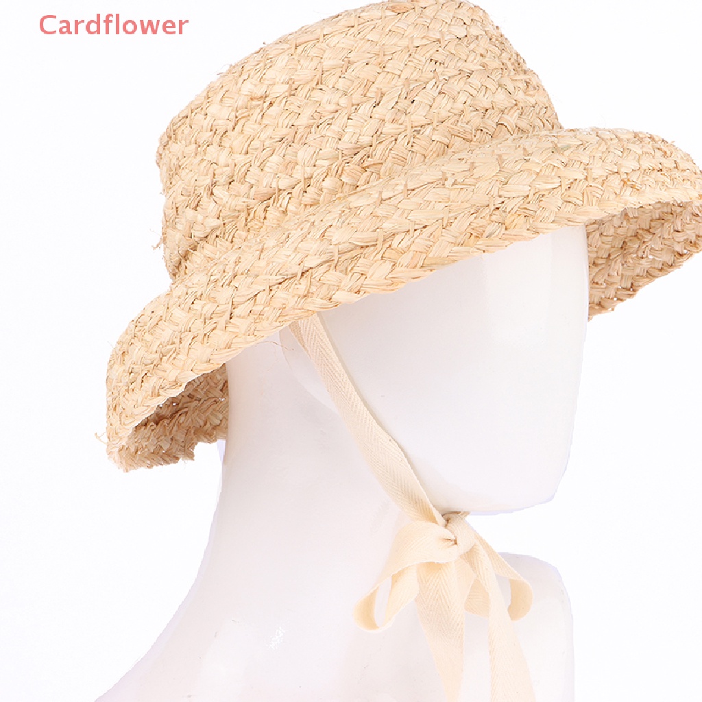 < Cardflower > Mũ Rơm Dệt Tay Phong Cách Raffia Cổ Điển Chống Nắng Cho Bé Trai Và Bé Gái Mới