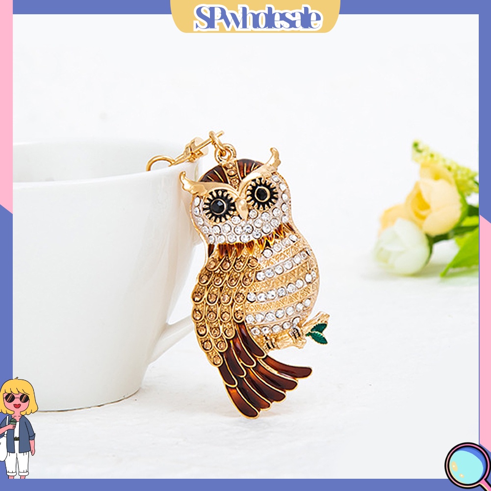 <SPwholesale> Móc Khóa Hình Cú Mèo Đính Đá Dễ Thương