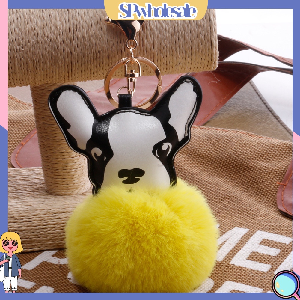 <SPwholesale> Móc Khóa Chó Bull Pháp Nhồi Bông Mềm Mại Đáng Yêu