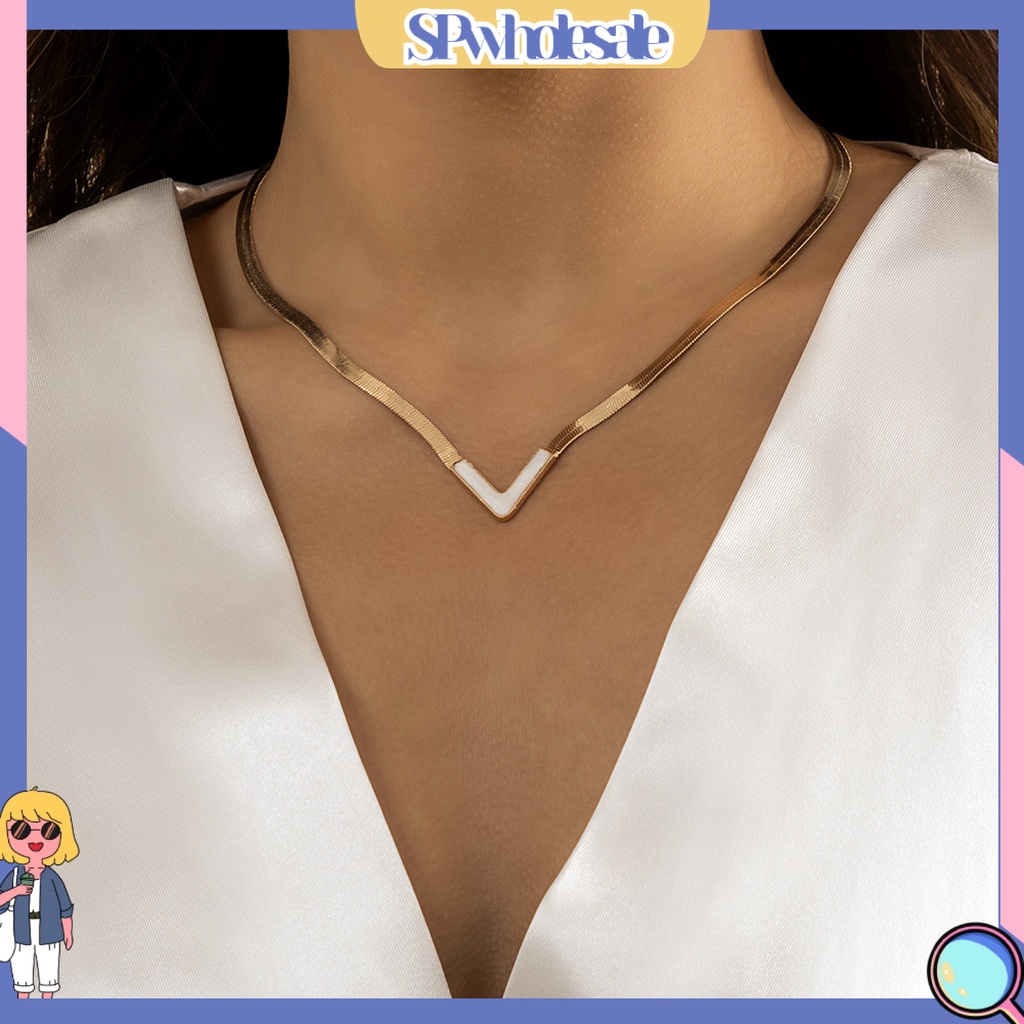 &lt;SPwholesale&gt; Vòng cổ Chuỗi Hình Chữ V Thanh Lịch Trang Trí Chống Mài Mòn Thời Trang Nữ