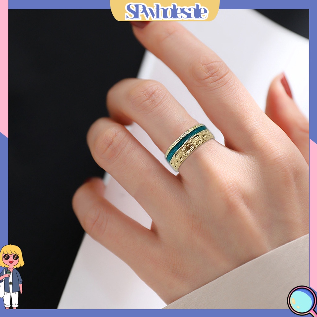 <SPwholesale> Nhẫn Hợp Kim Mịn Màng Làm Việc Tinh Tế Sáng Bóng Thời Trang Cho Nam Và Nữ