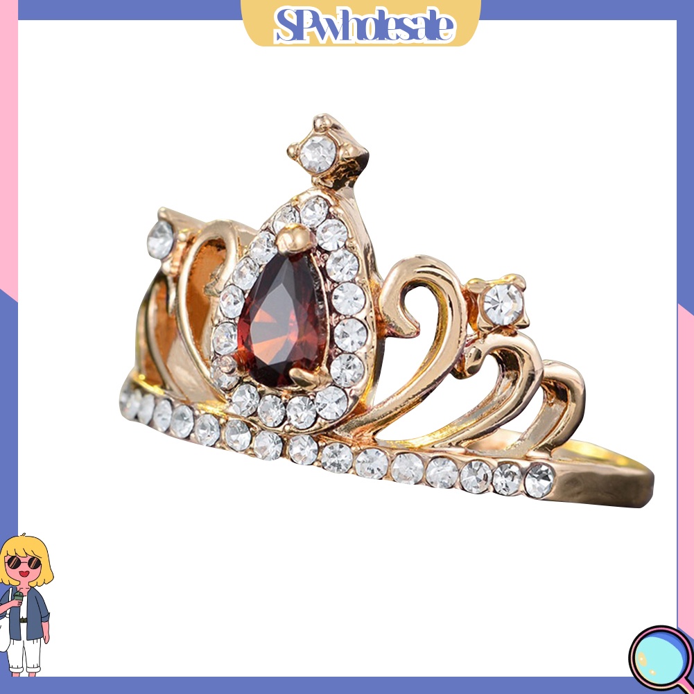 <SPwholesale> Nhẫn Hình Giọt Nước Đính Đá Hình Giọt Nước Sang Trọng Cho Nữ