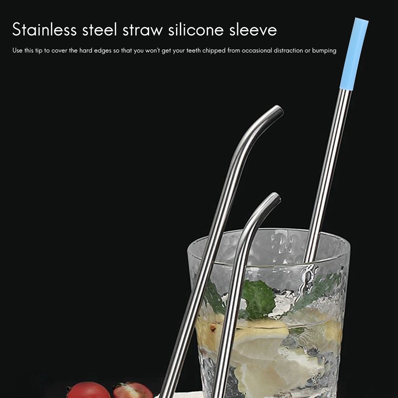 Bộ 10 Ống Hút Silicone Nhiều Màu 0.24inch 6mm