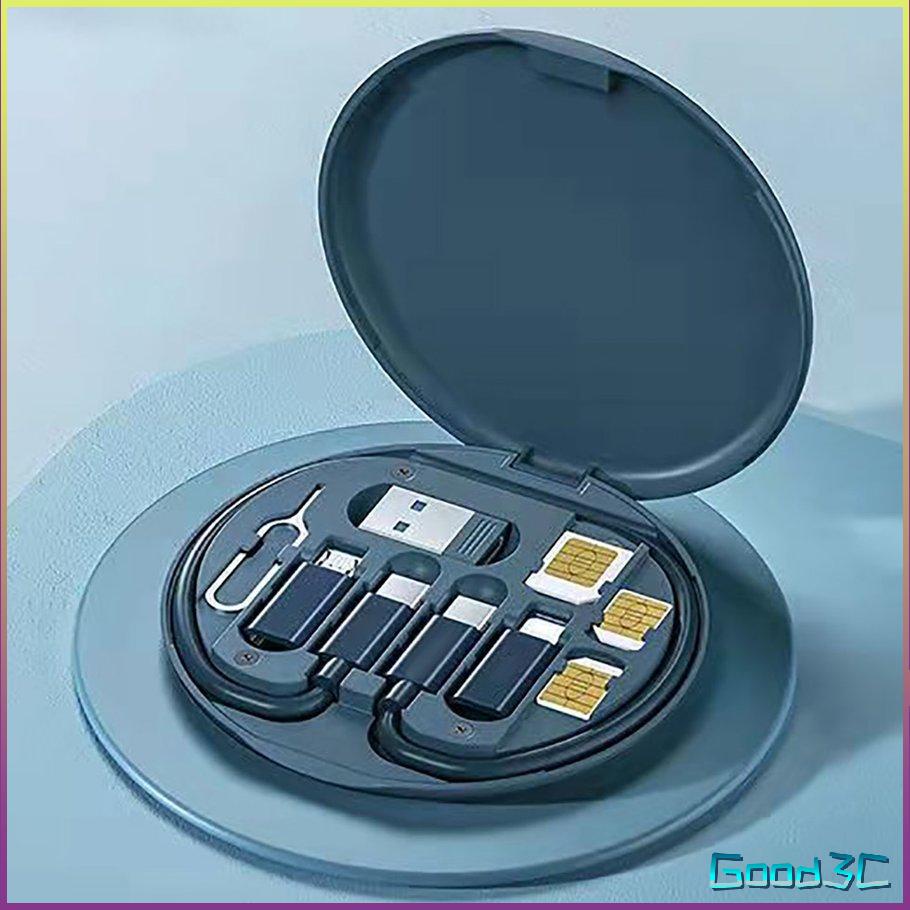 Cáp USB 60W Truyền Dữ Liệu Nhanh Dây Sạc Micro Đa Năng Kỹ Thuật Số Mini Hộp Lưu Trữ Có Rút Thẻ Pin [U/7]