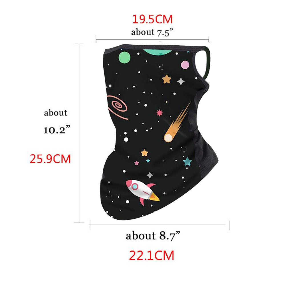 Khăn Choàng Cổ 1 / 2 / 3 / 5 Hình Tam Giác In Kỹ Thuật Số Chống Gió Có Vòng Đeo Tai Cho Bé Chơi Thể Thao Ngoài Trời