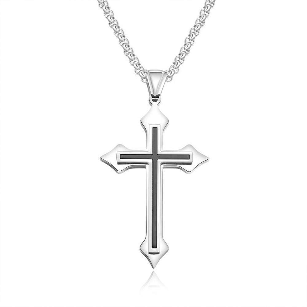 Dây Chuyền Mặt Thánh Giá / Chúa Jesus Đính Đá Pha Lê Phong Cách Đường Phố Vintage Cá Tính