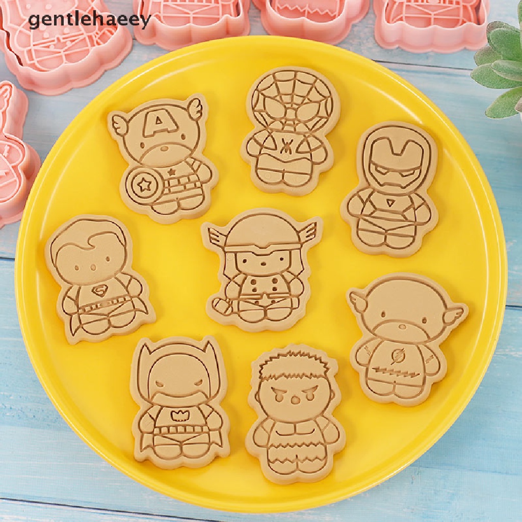 Bộ 8 Khuôn Cắt Bánh Quy Bằng Nhựa Họa Tiết Hoạt Hình Anime