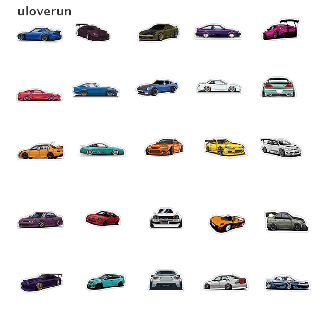 Set 100 Miếng Dán Graffiti Trang Trí Xe Hơi / Xe Đạp / Va Li Phong Cách Retro