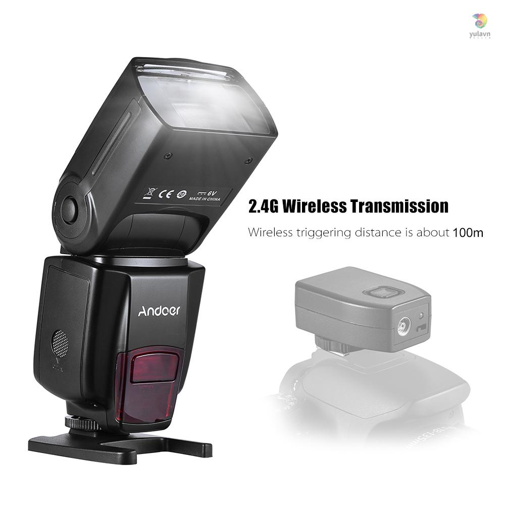 ANDOER Đèn Flash yula AD560 IV 2.4G Không Dây Cho Máy Ảnh DSLR GN50