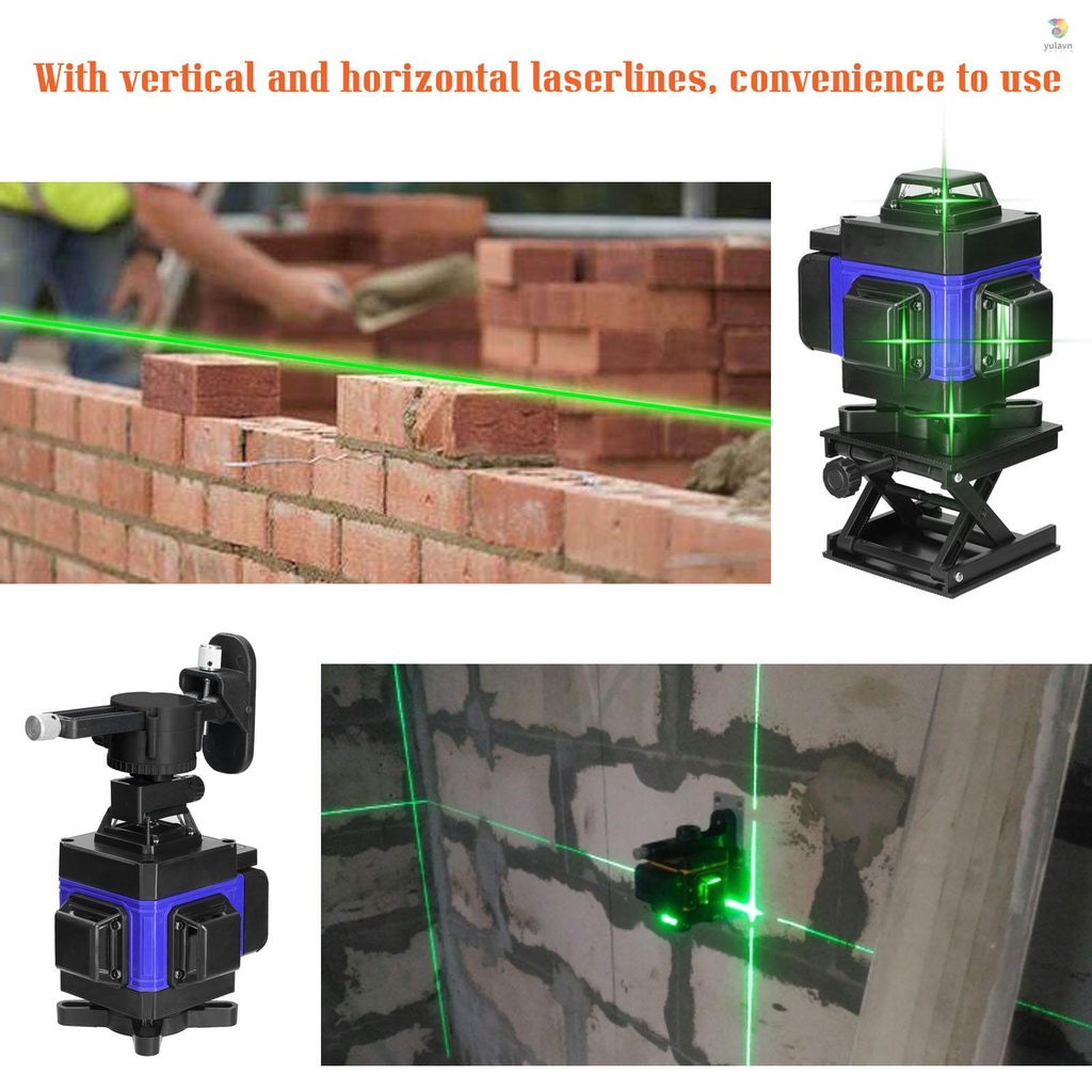 Đèn Laser Đa Năng 4D 16 Đường 3 Cấp Độ 4D Chất Lượng Cao° Máy Cân Bằng Pin Lithium Tự Điều Chỉnh Chuyên Dụng