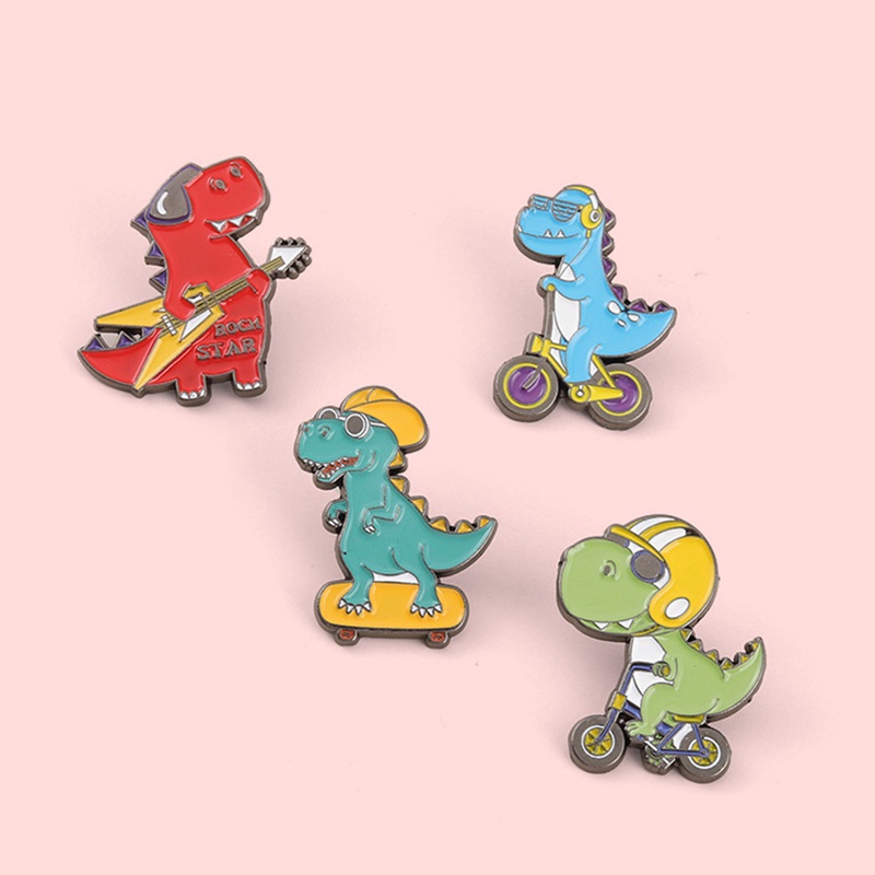 Ghim Cài Áo Hình Khủng Long Hoạt Hình Đáng Yêu Dành Cho Nữ