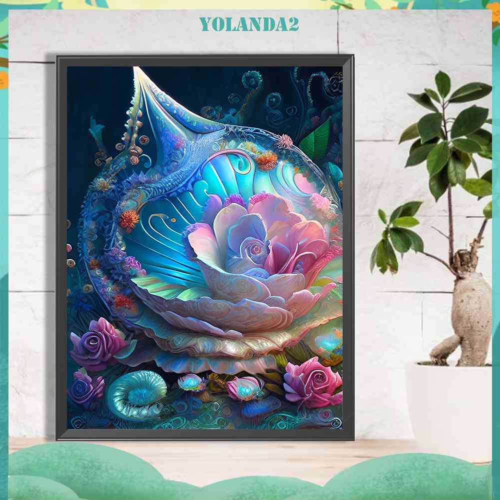 Bộ Tranh Đính Đá 5D Họa Tiết Vỏ Sò Độc Đáo DIY Dùng Trang Trí Nhà Cửa