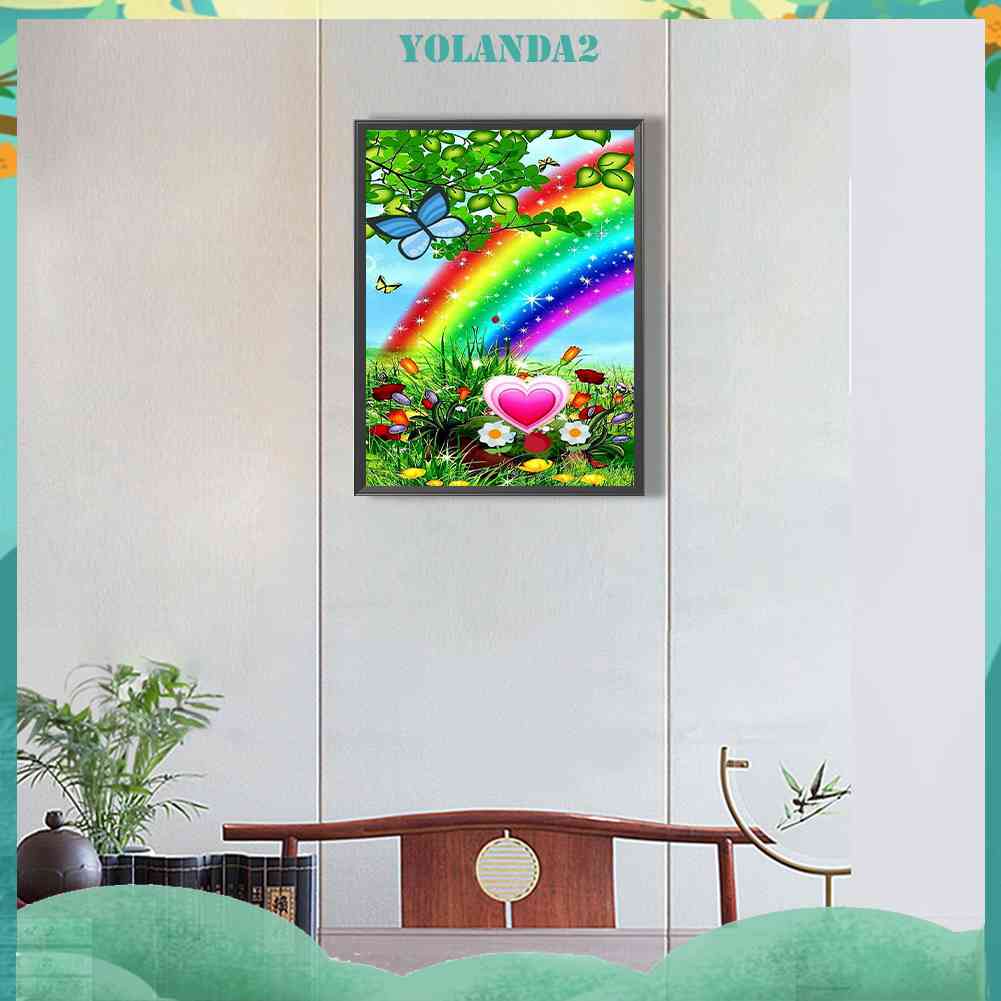 Tranh Đính Đá Kim Cương Toàn Bộ 5D DIY Hình Vẽ Cầu Vồng