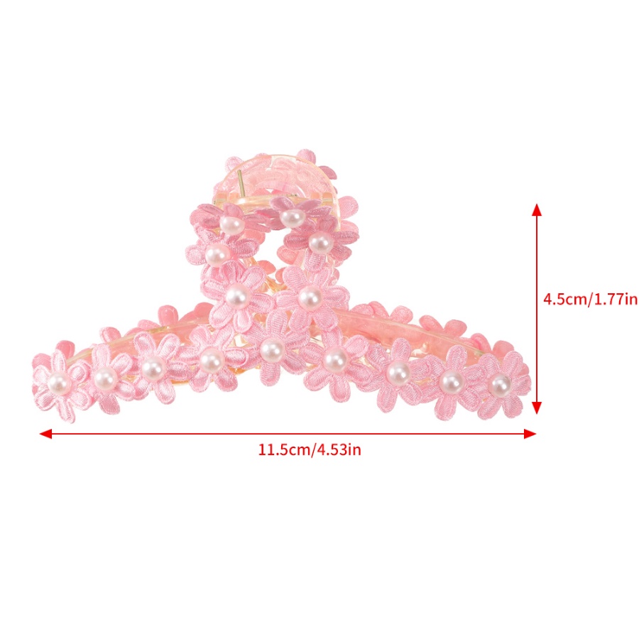 Kẹp Tóc Càng Cua Hình Hoa Bằng Acrylic Đính Ngọc Trai Phong Cách Hàn Quốc Ngọt Ngào Cho Nữ