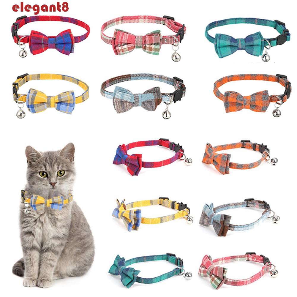 Vòng Đeo Cổ Họa Tiết Caro Nhiều Màu Có Chuông Dành Cho Thú Cưng Chó Chihuahua