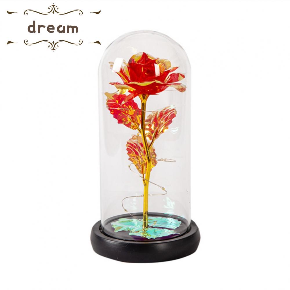 【DREAMLIFE】LED Gold Foil Rose Artificial Flower for Wedding Valentines Mothers Day Gift