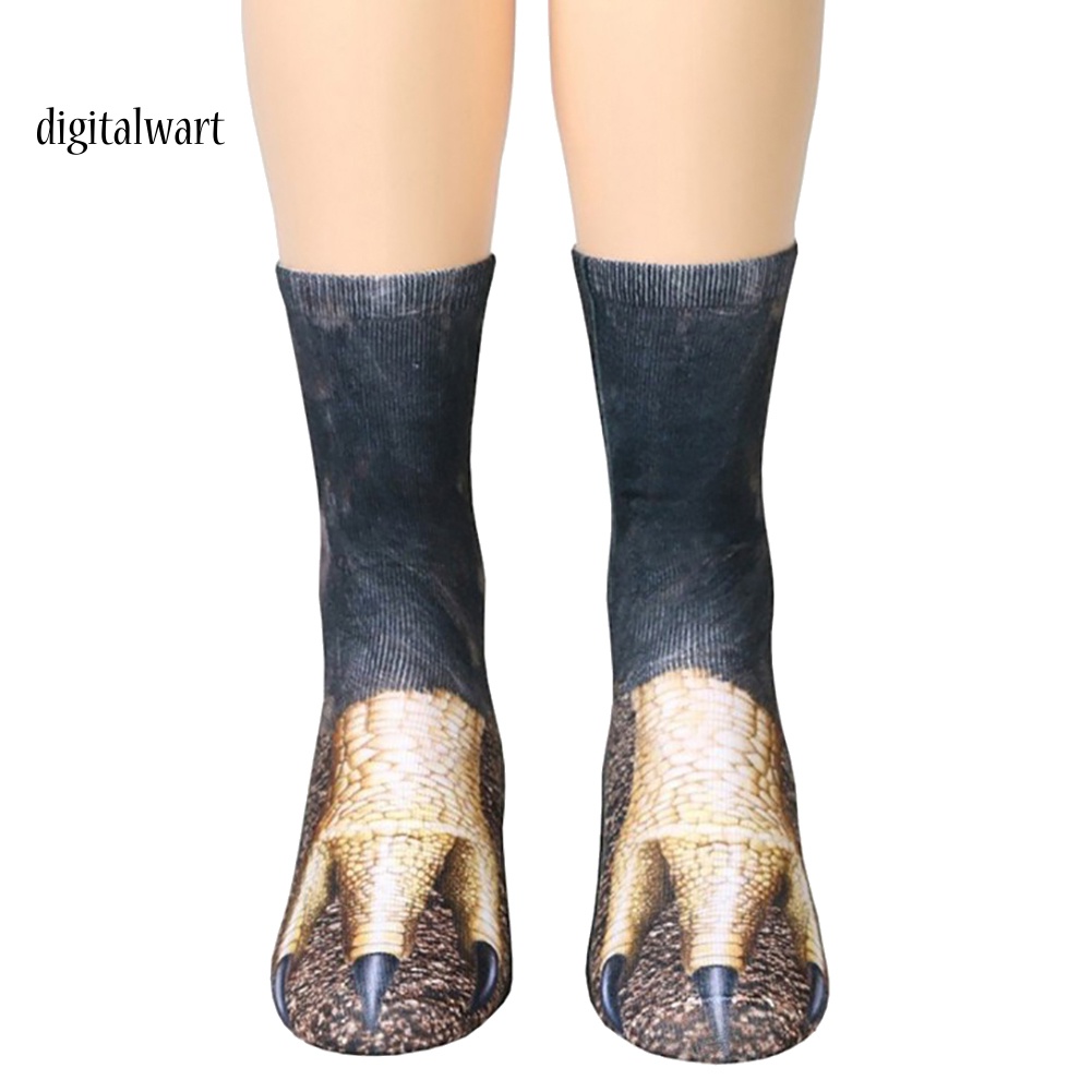 Kỹ Thuật Số| Vớ Cotton Đàn Hồi In Hình Bàn Chân Động Vật 3D Unisex Cho Người Lớn Trẻ Em