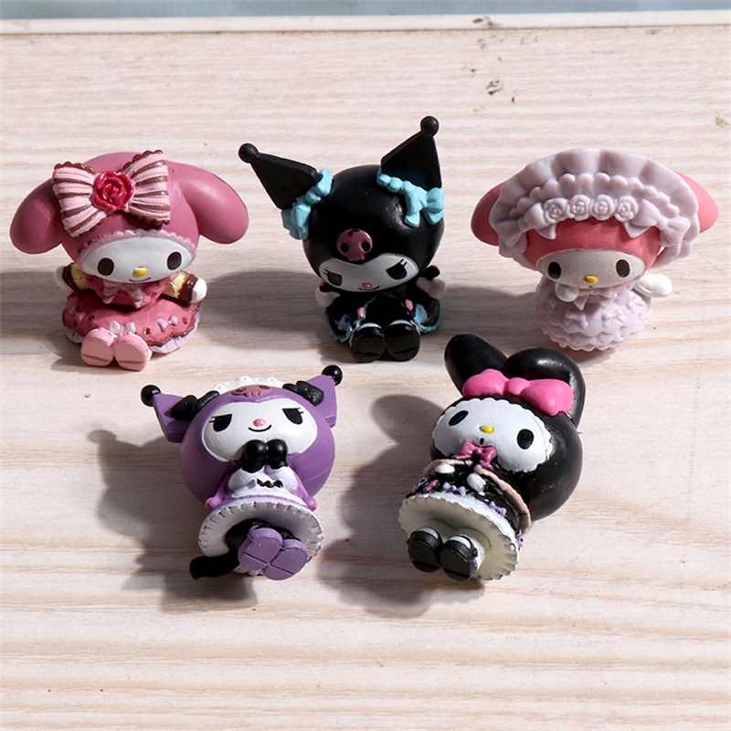 Mô Hình Búp Bê Nhân Vật Kuromi Lolita Melody 3cm Bằng PVC