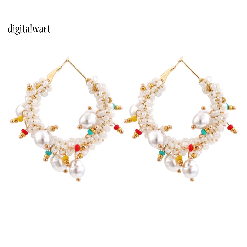 Kỹ Thuật Số| 1 Đôi Bông Tai Vòng Tròn Phong Cách Bohemia Tinh Tế Sang Trọng Cho Nữ