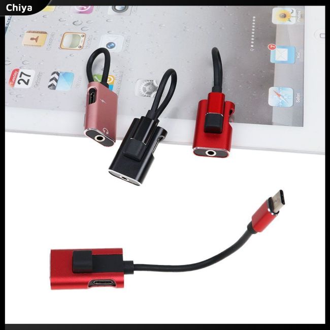 Giắc Chuyển Đổi 2 Trong 1 Usb Type C Sang Cổng Âm Thanh Aux 3.5mm Di Động Tiện Dụng