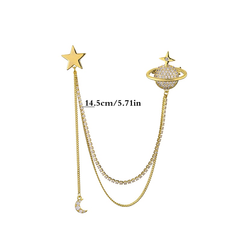 Ygt Ghim Cài Áo Hình Bông Tuyết Ngôi Sao Mặt Trăng Tua Rua Đính Đá Zircon Cho Nữ