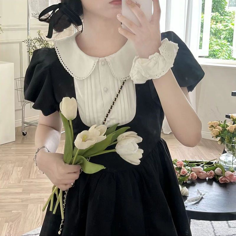 [F &amp; X] Đầm Cổ Búp Bê Phong Cách Pháp Ngọt Ngào Cho Nữ