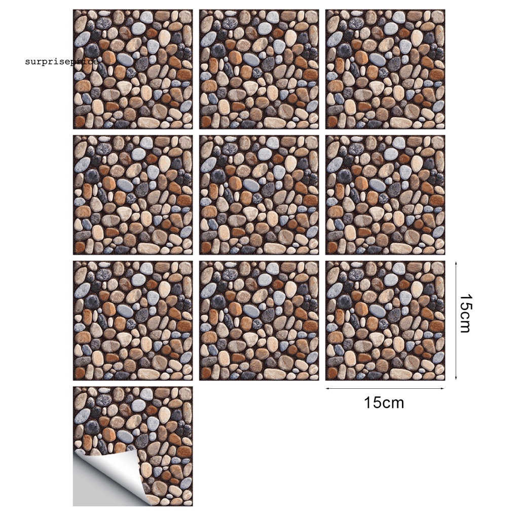 Bộ 10 Đề Can Giả Da Tự Dính Chống Nước Có Thể Tháo Gỡ Trang Trí Nhà Cửa