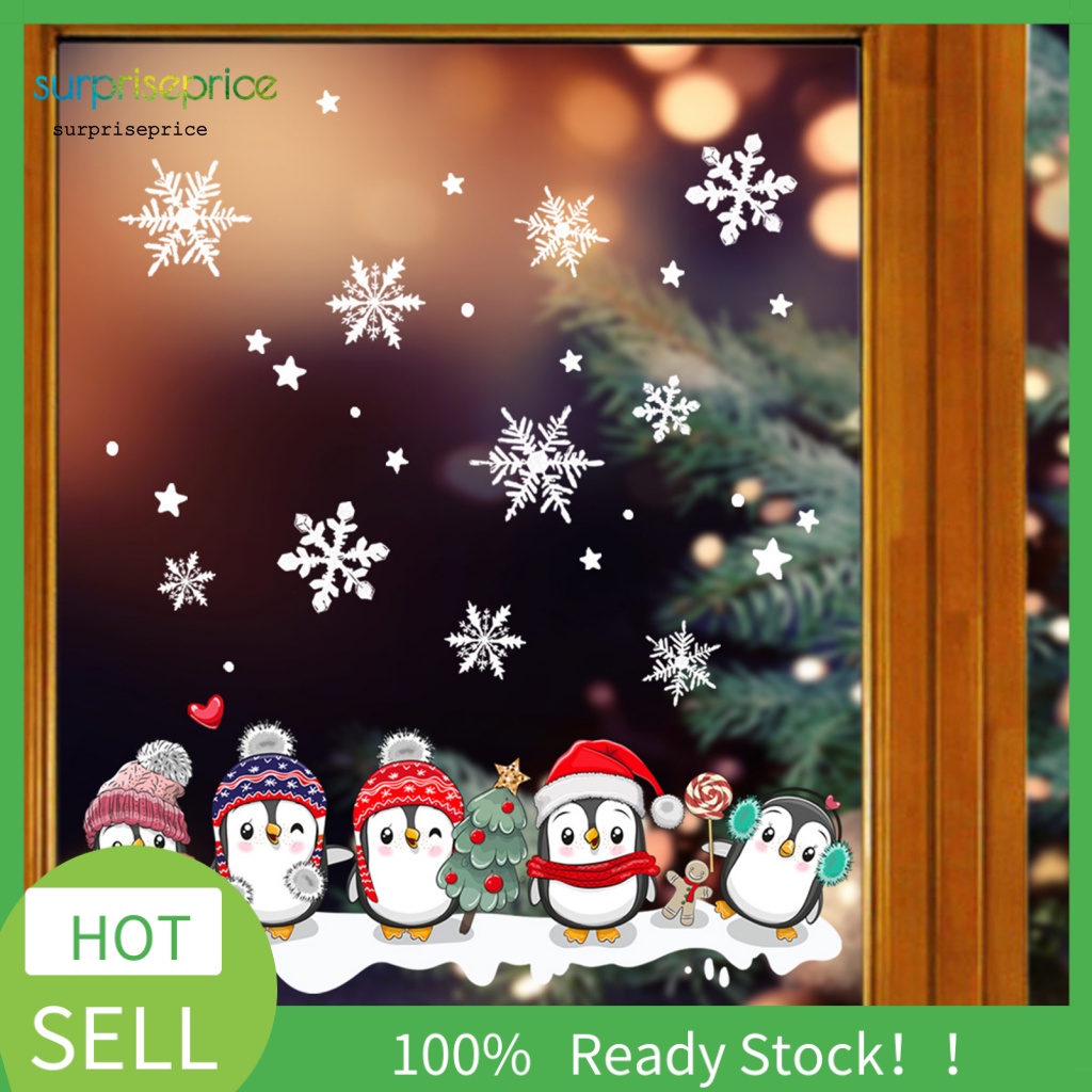 1 Bộ Sticker PVC Dán Tường Tự Dính Họa Tiết Giáng Sinh Trang Trí Nhà Cửa