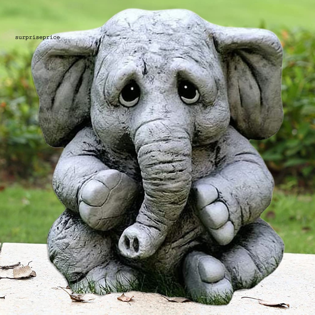 Mô Hình Tượng Voi Bằng Nhựa Resin Nhân Tạo Trang Trí Sân Vườn