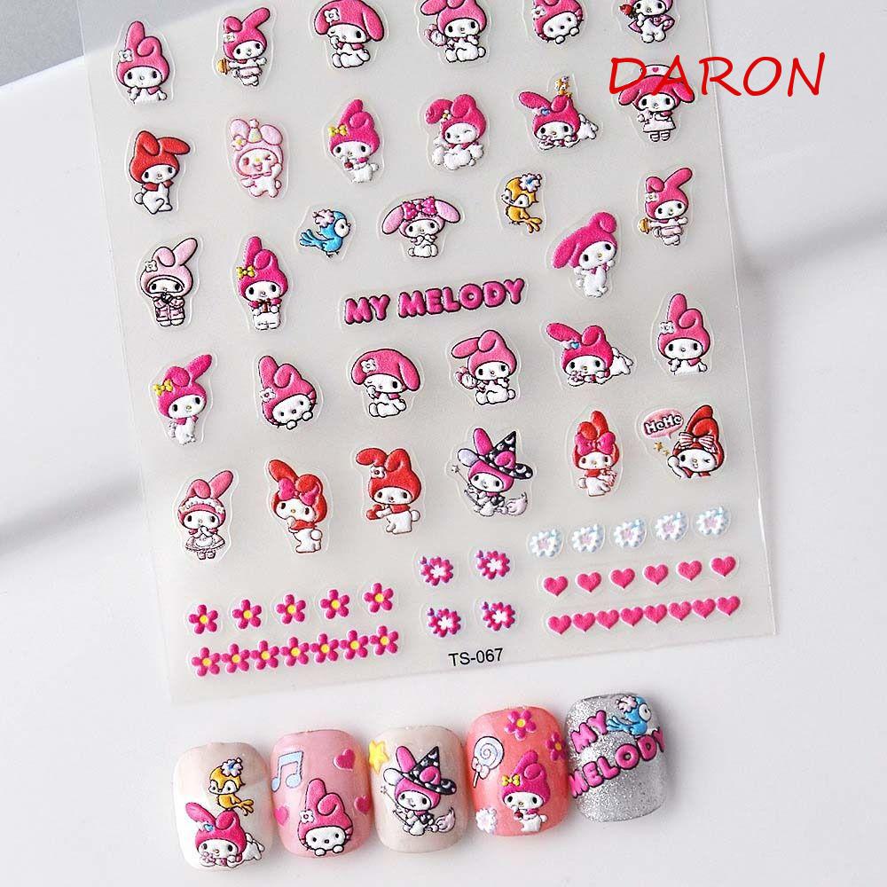 Miếng Dán Trang Trí Móng Tay Tự Dính Họa Tiết Hoạt Hình Kitty Melody Dễ Thương Cho Nữ