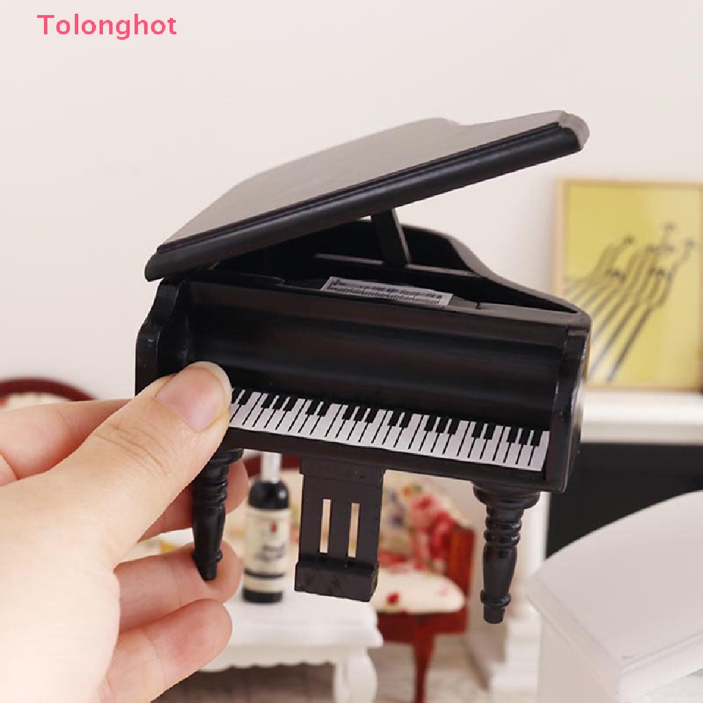 Mô Hình Đàn Piano Trắng Đen Tỉ Lệ 1: 12 Trang Trí Nhà Búp Bê